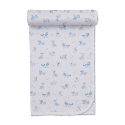 Puppy paws blanket - blue