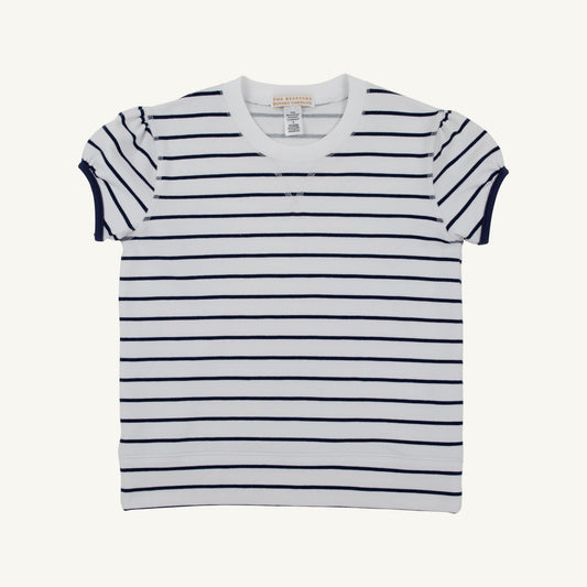 Cassidy comfy crewneck - wawhite/nnavy stripe