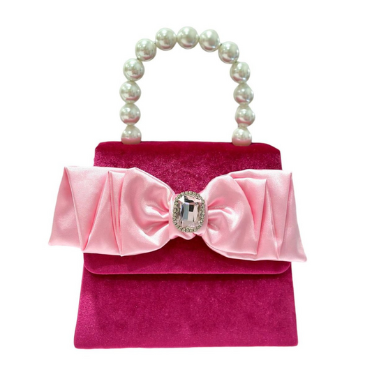 Pretty bow velour purse