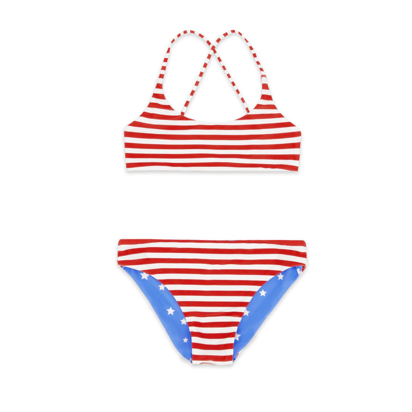 Waverly reversible bikini - true red stripes/stars