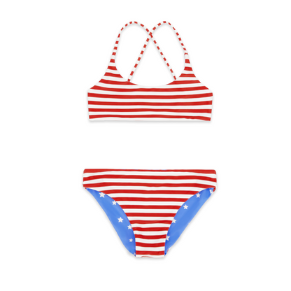 Waverly reversible bikini - true red stripes/stars
