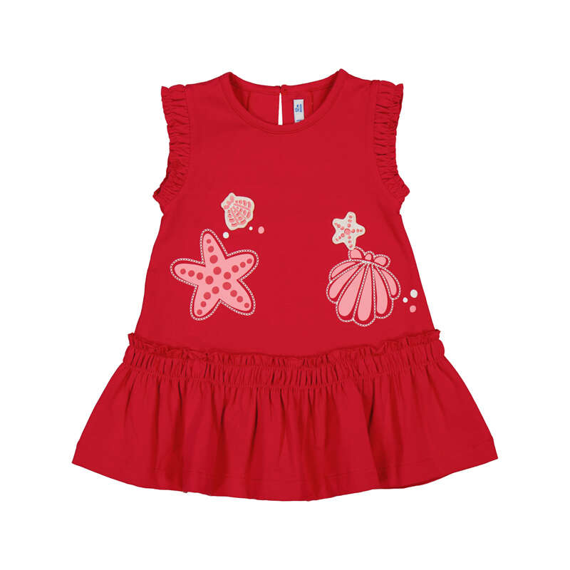 Red seashell dress
