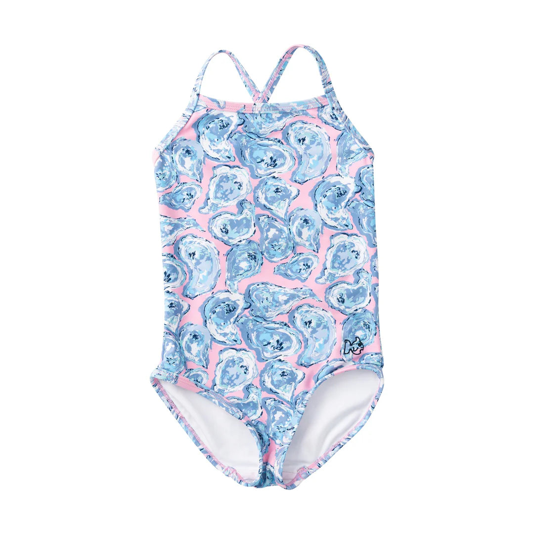 Spring tides one piece - pink frosting oyster