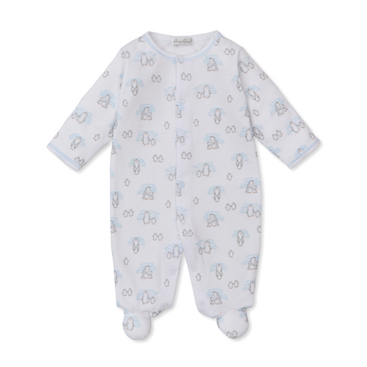 Snow happy penguins footie - blue