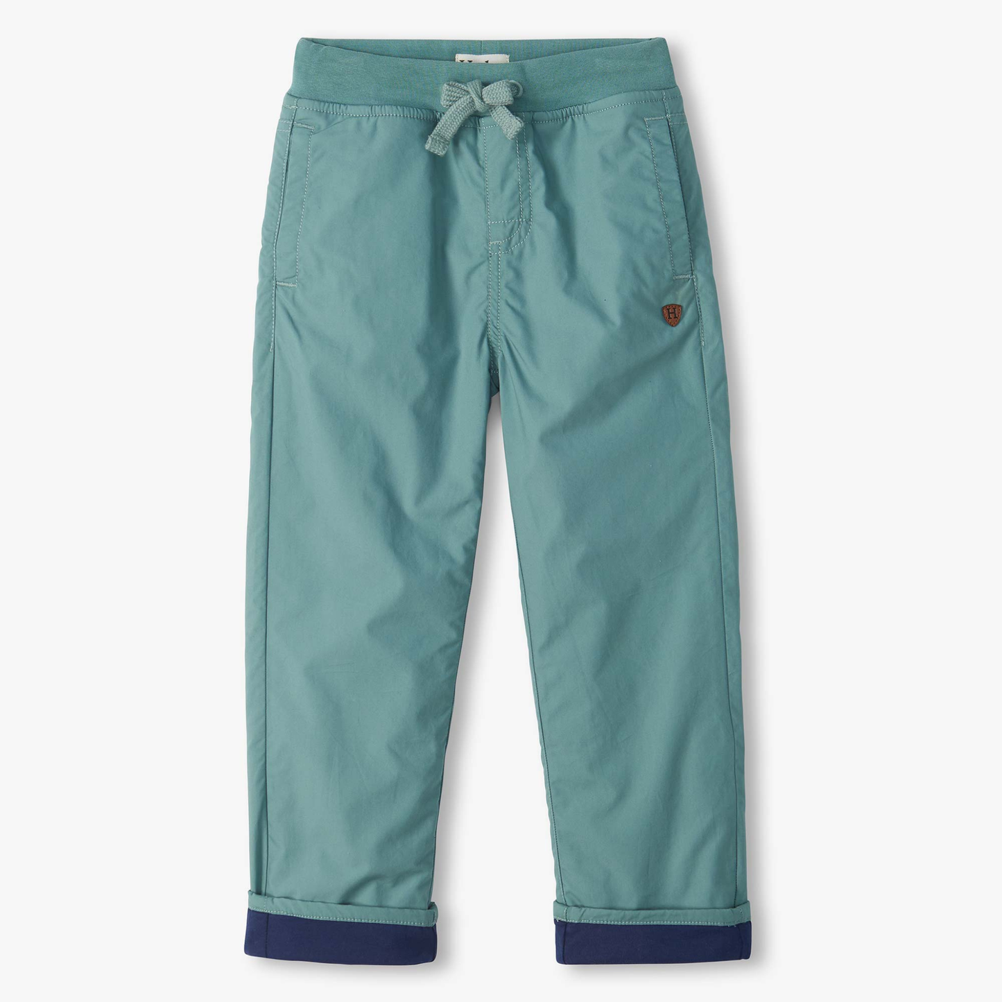 Chinois green jersey lined pull on pants