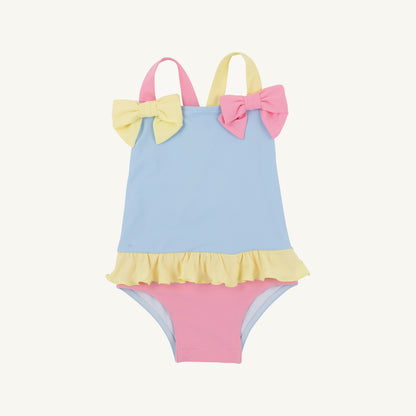 Taylor bay bathing suit - beale st blue/hhpink/lwyellow