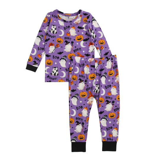 Costumed ghosts glow in the dark pj set - purple