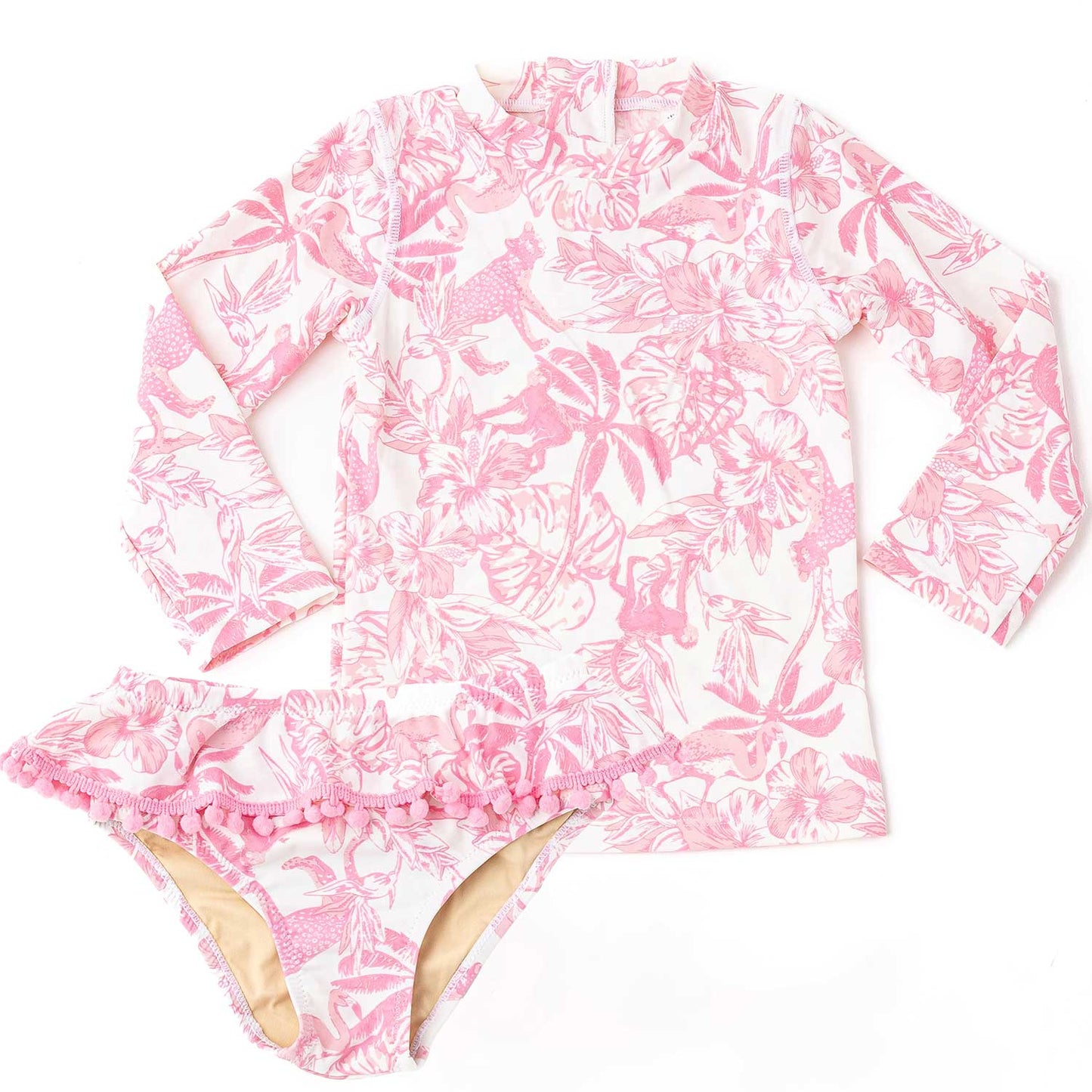 Pink paradise rashguard set