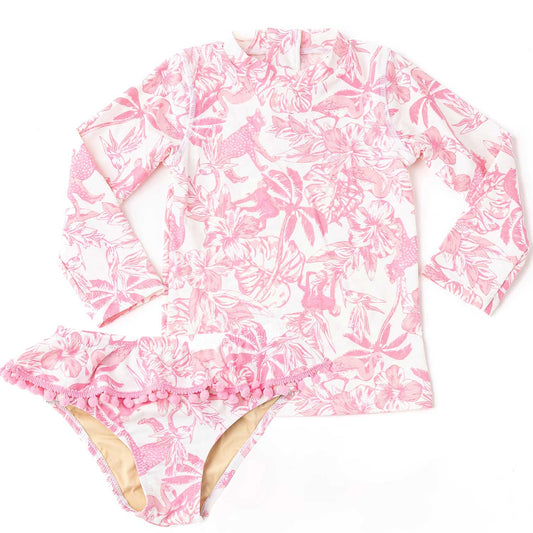 Pink paradise rashguard set