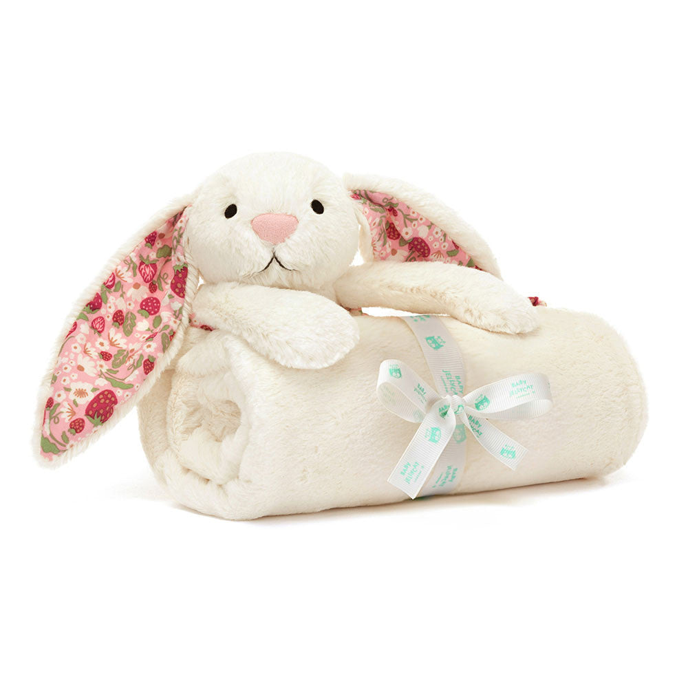 Blossom cream bunny "berry" blankie