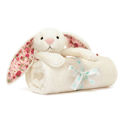 Blossom cream bunny "berry" blankie
