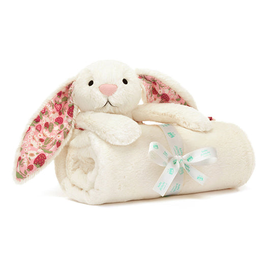 Blossom cream bunny "berry" blankie