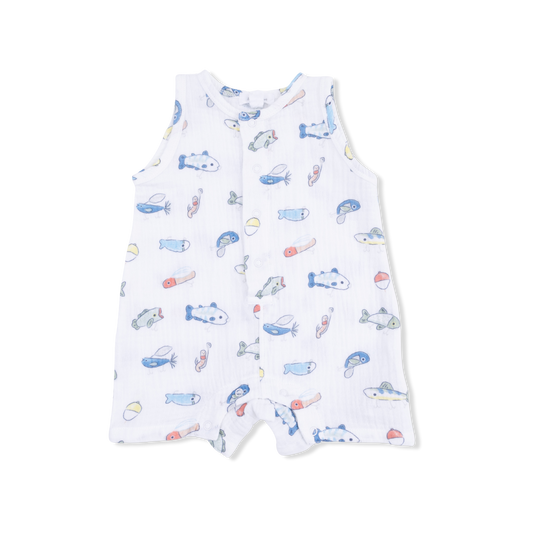 Fishing lures sleeveless shortie romper