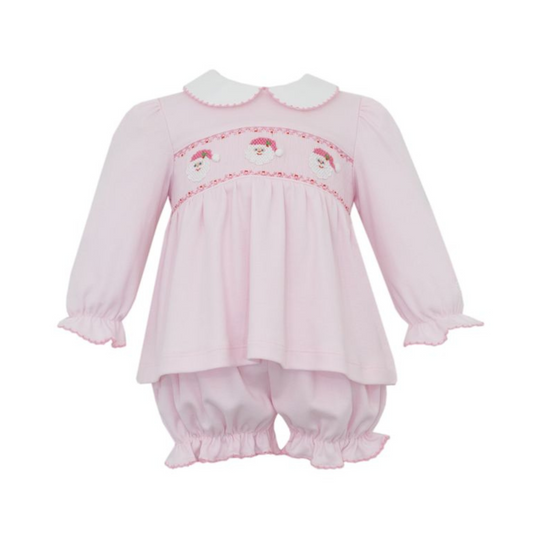 Santa face pink bloomer set
