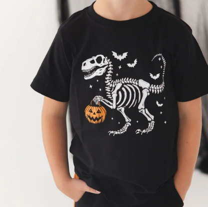 Dinosaur Skeleton Halloween Short Sleeve T-Shirt
