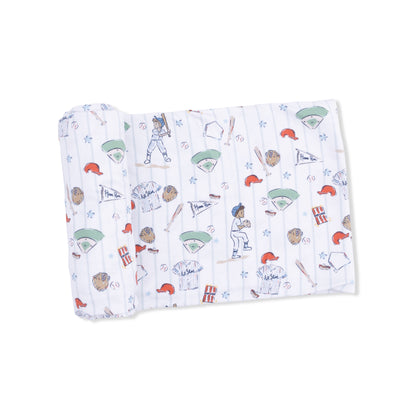 Home run baseball swaddle blanket