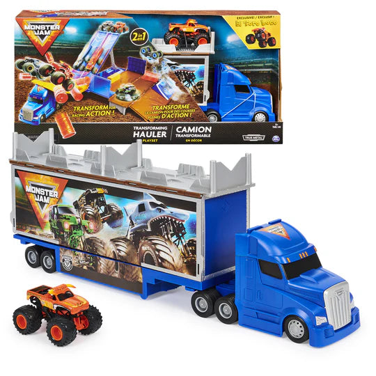 Monster jam 2in1 transforming hauler playset