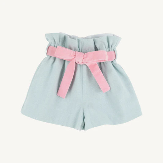 Maddie bea bag shorts - old greenwich green herringbone