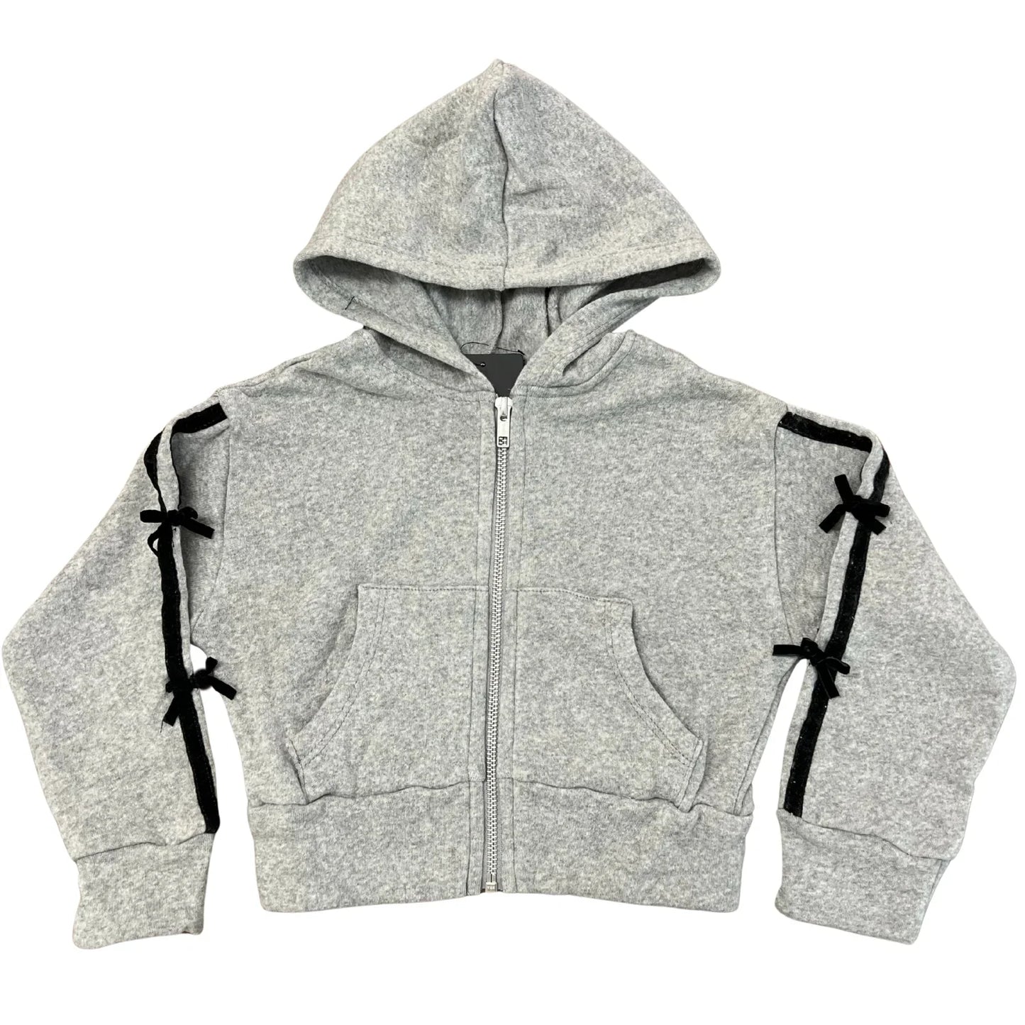 Grey bow zip jacket