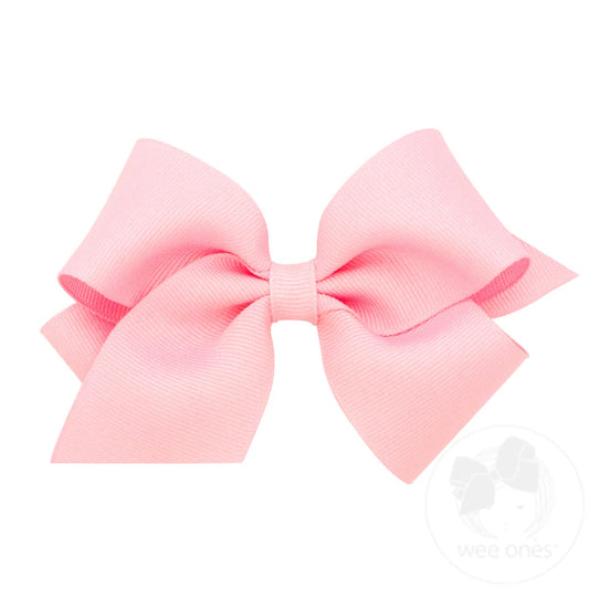 Small classic hair bow - light pink