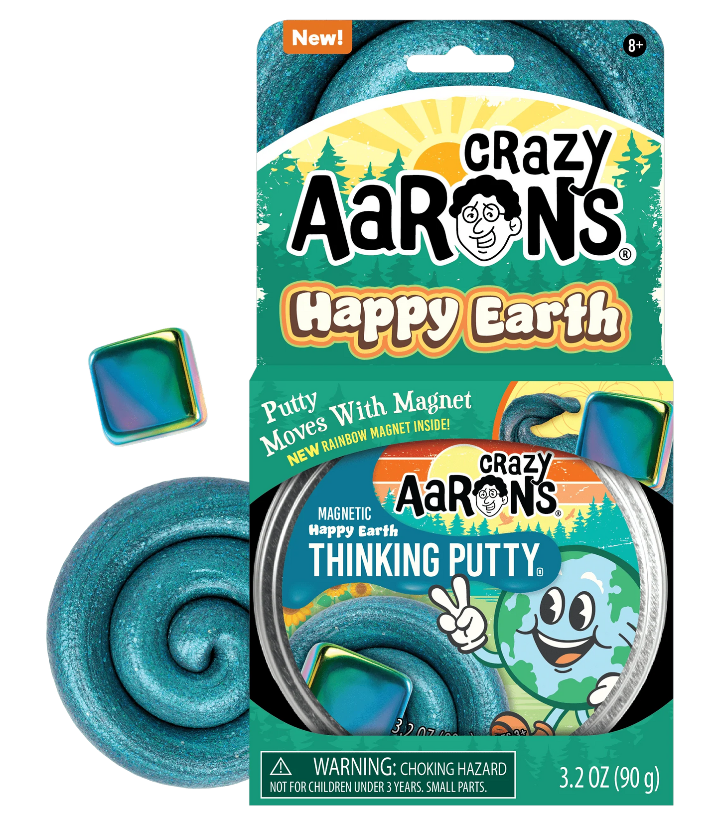 Happy earth thinking putty tin w. magnet