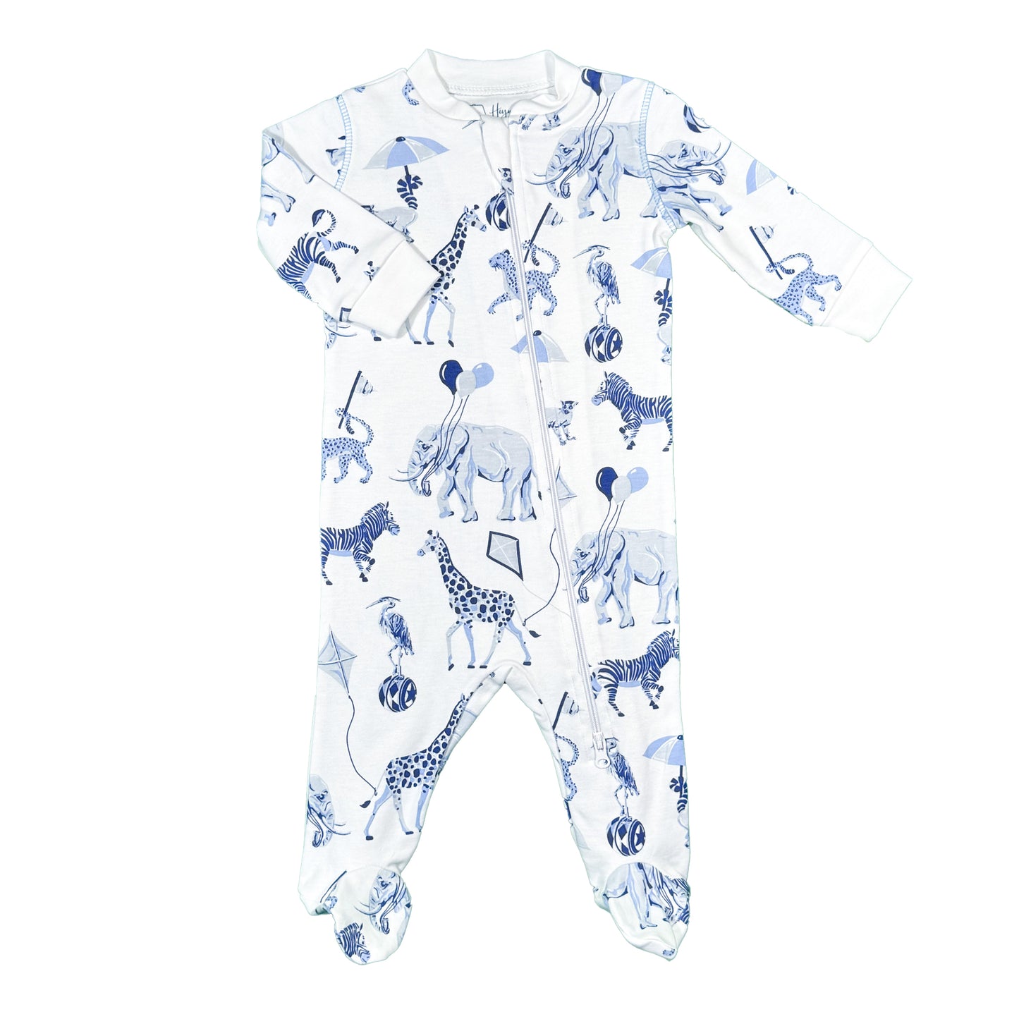 Chinoiserie safari zipper footie