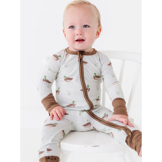 Duck, duck cute ribbed conv footie