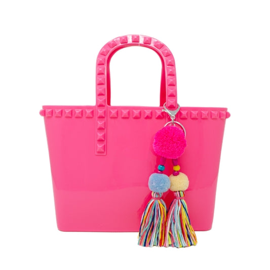 Hot pink jelly tote bag