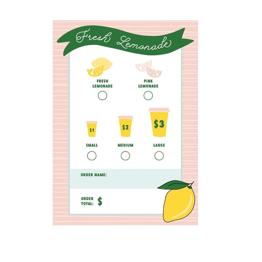 Lemonade stand play notepad