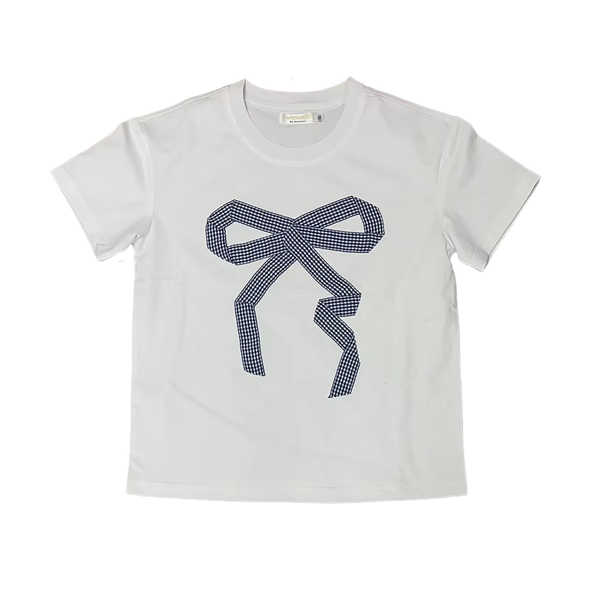 Gingham bow s/s tee