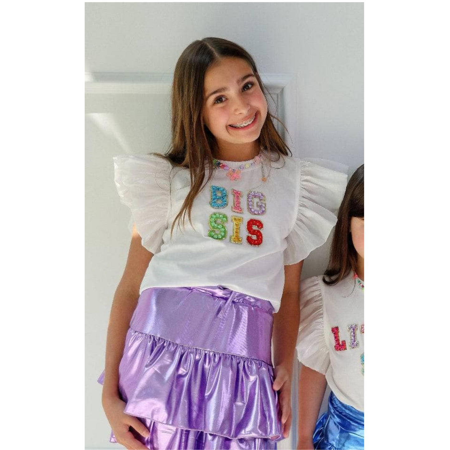 Big sis gem ruffle tshirt