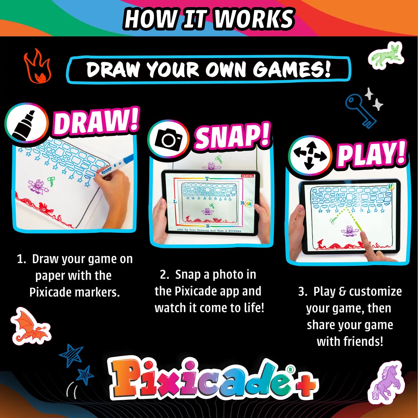 Draw your own games! - pixicade