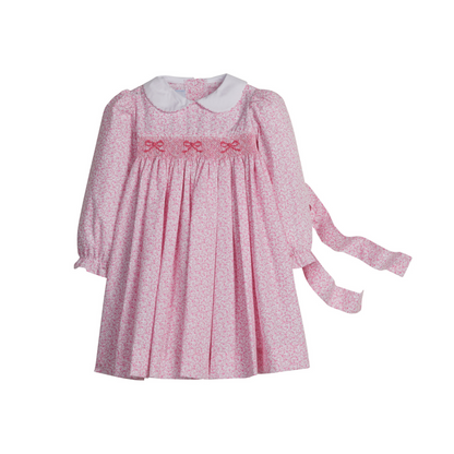 Smocked Natalie dress - pink vinings