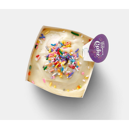 Pink happy birthday cake card - vanilla confetti