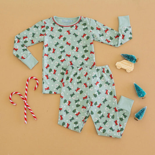 Deck the wheels l/s pjs