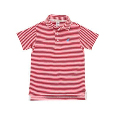 Prim and proper s/s polo - richmond red stripe