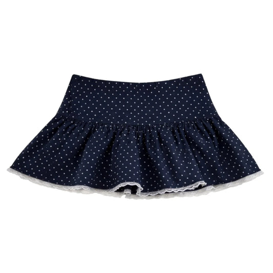 Clark skirt - navy white micro dot