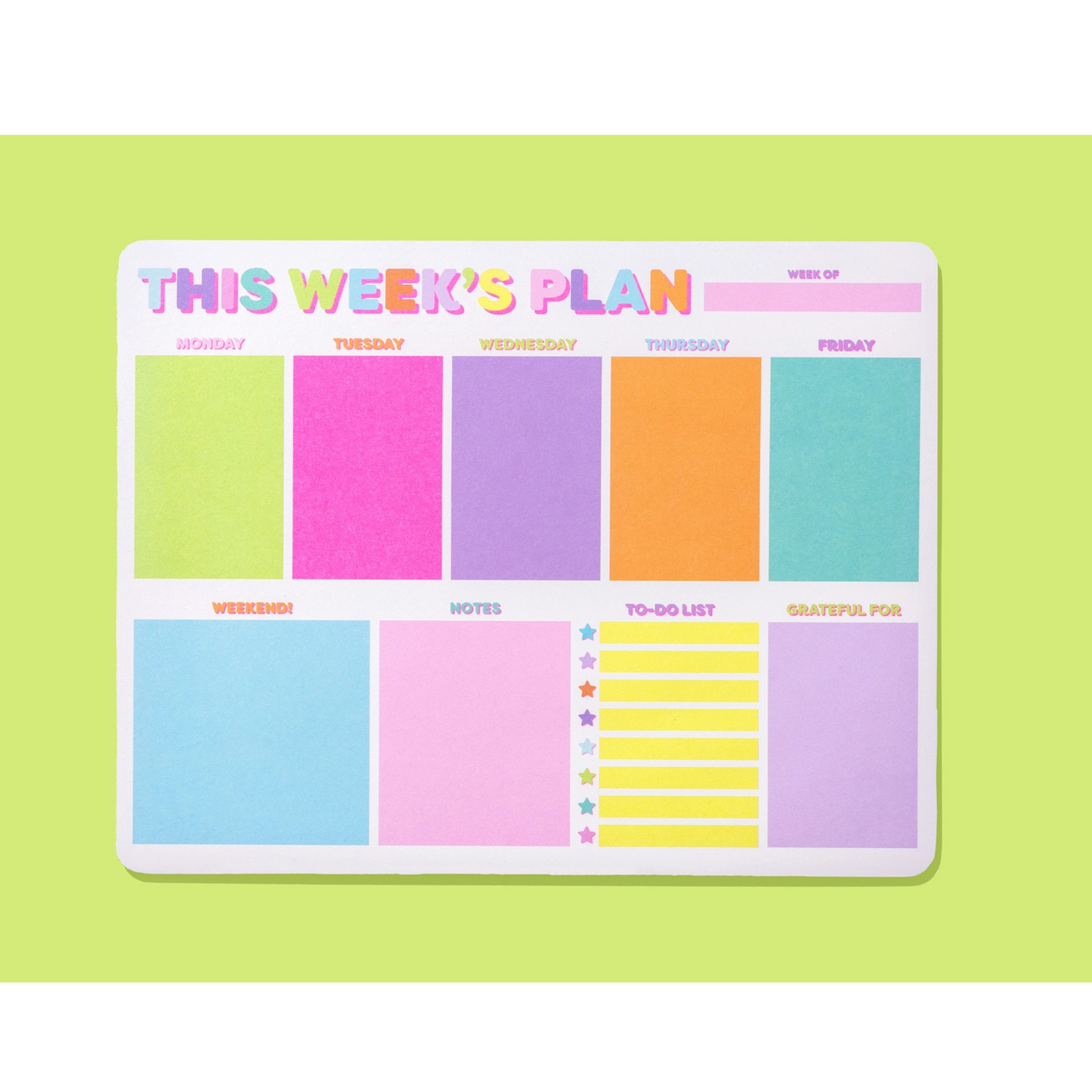 Weekly planner - this weeks plan