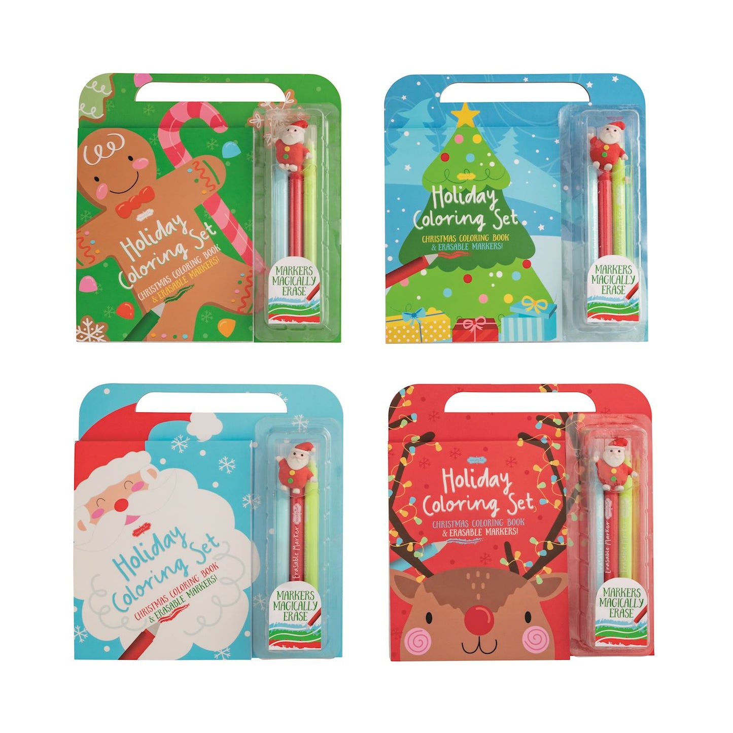 Holiday coloring book & erasable marker sets
