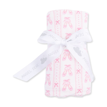 Ballet shoes ribbon swaddle blanket