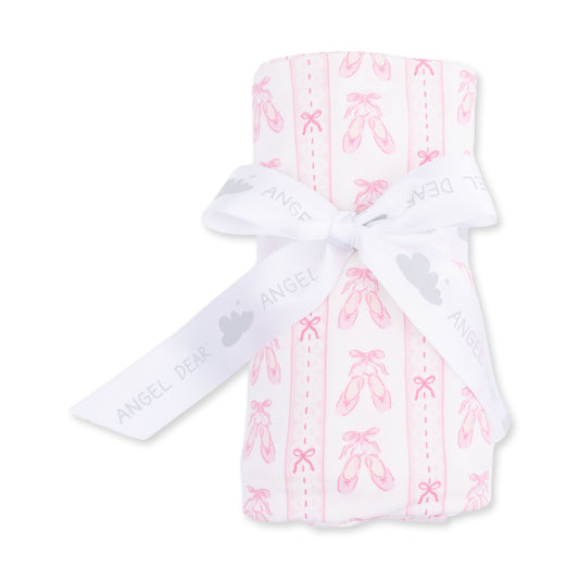 Ballet shoes ribbon swaddle blanket