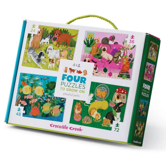 Four puzzles - playful pets