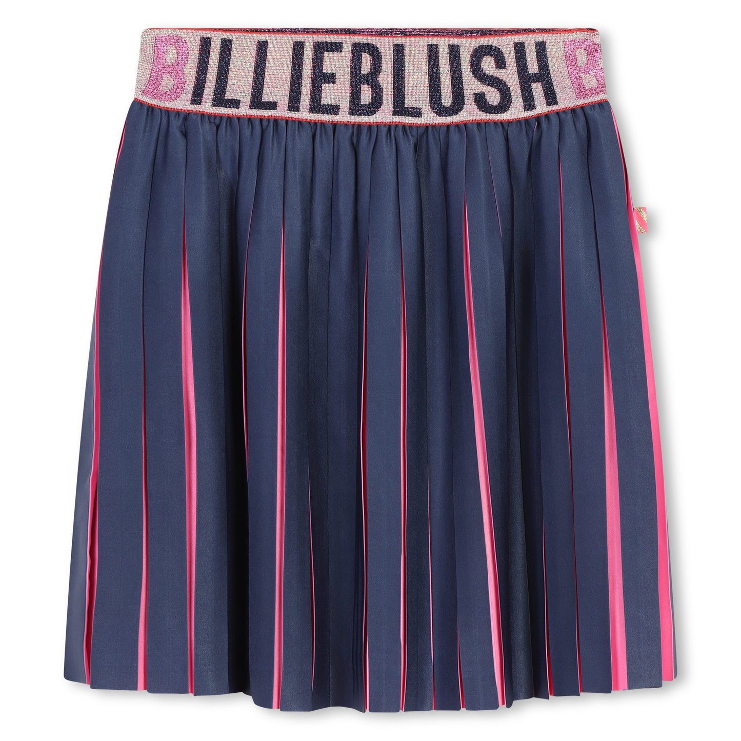 Pleated skirt w. neon highlight & logo waistband