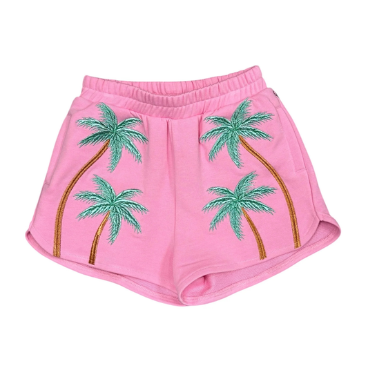 Embroidered palm shorts