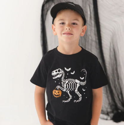 Dinosaur Skeleton Halloween Short Sleeve T-Shirt