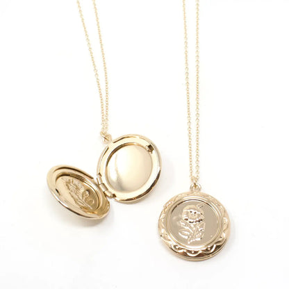 Floral necklace - locket