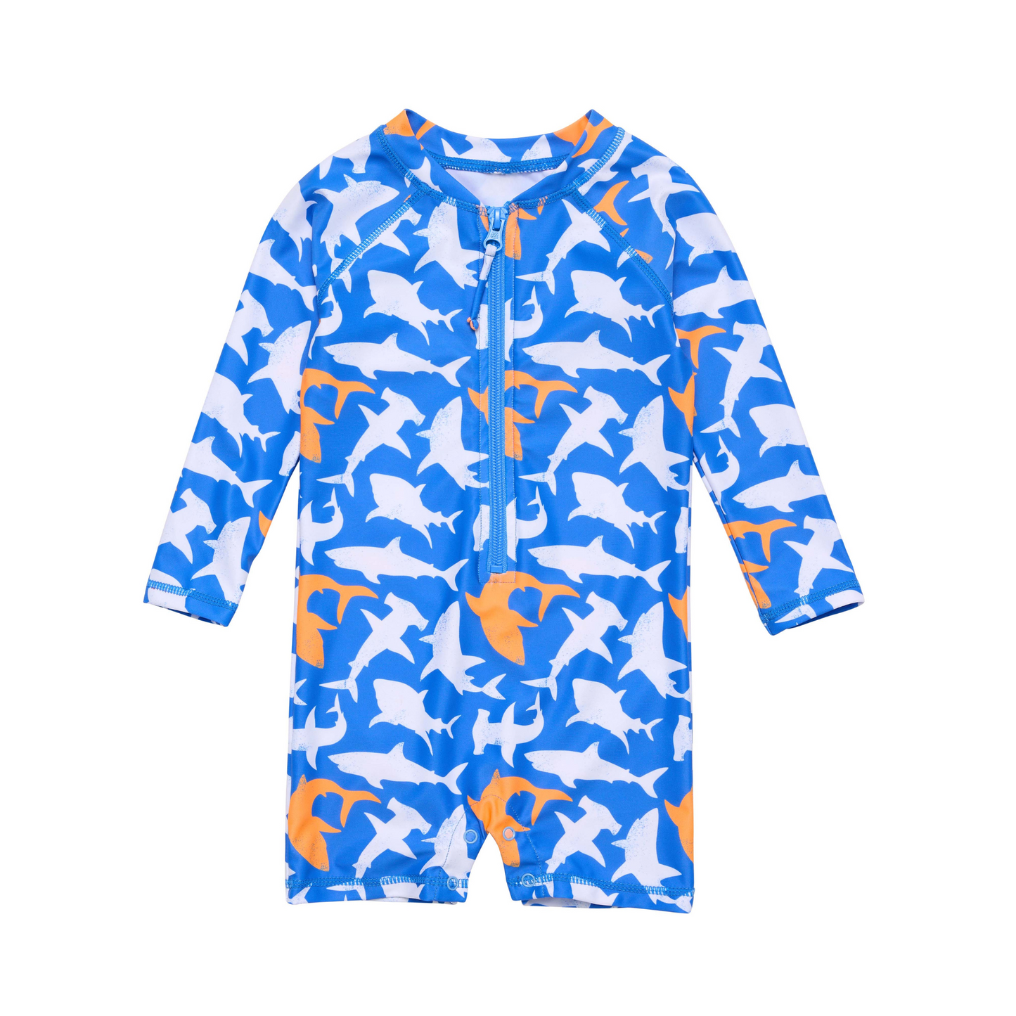 Shark squad l/s sunsuit