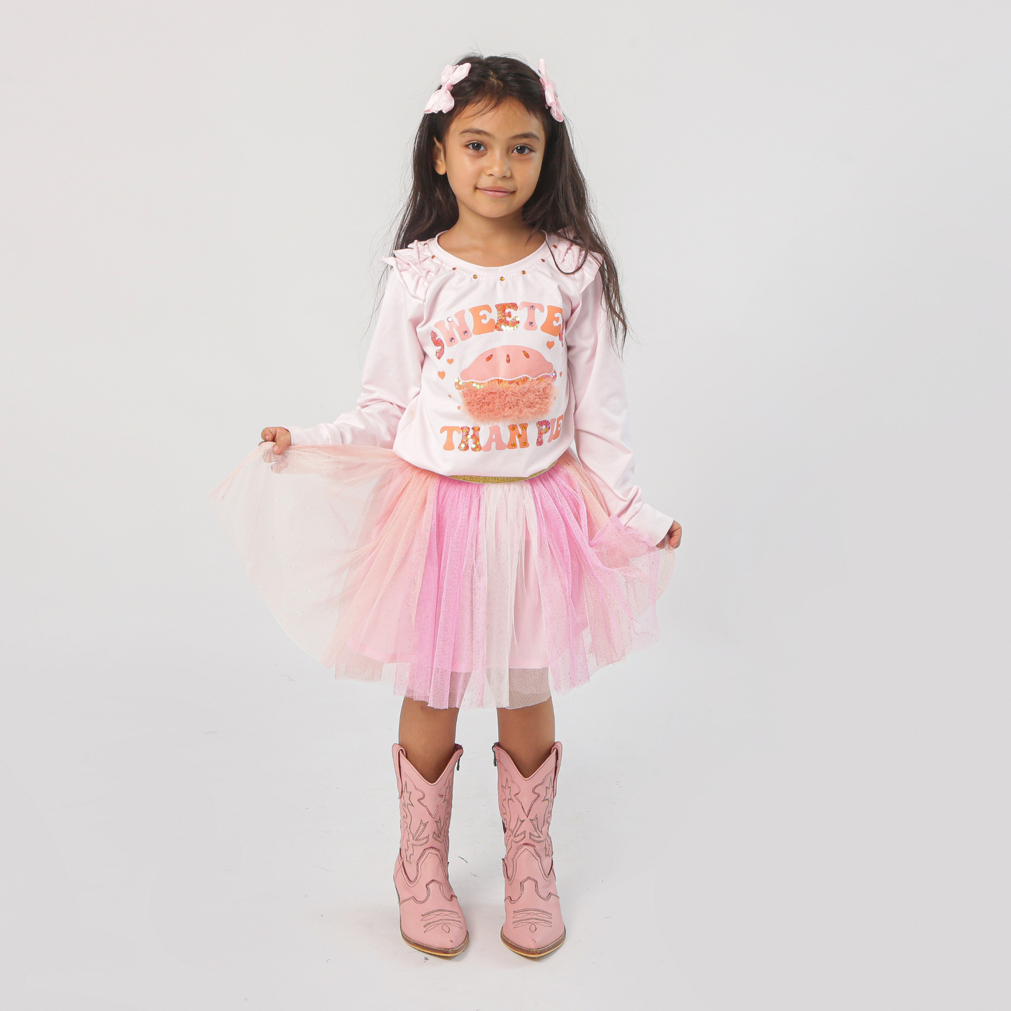 Sweeter than pie ruffle tee - blush pink