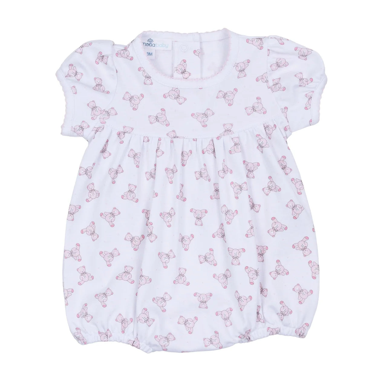 Baby's teddy s/s bubble - pink