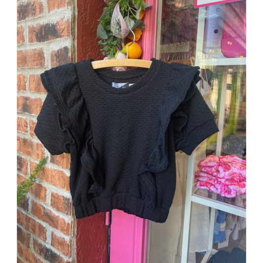 Ruffle top - black